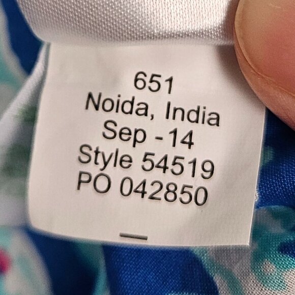 Lilly Pulitzer Captiva Tunic Brewster Blue Good Reef Starfish Tunic Top L 54519 - Picture 10 of 12